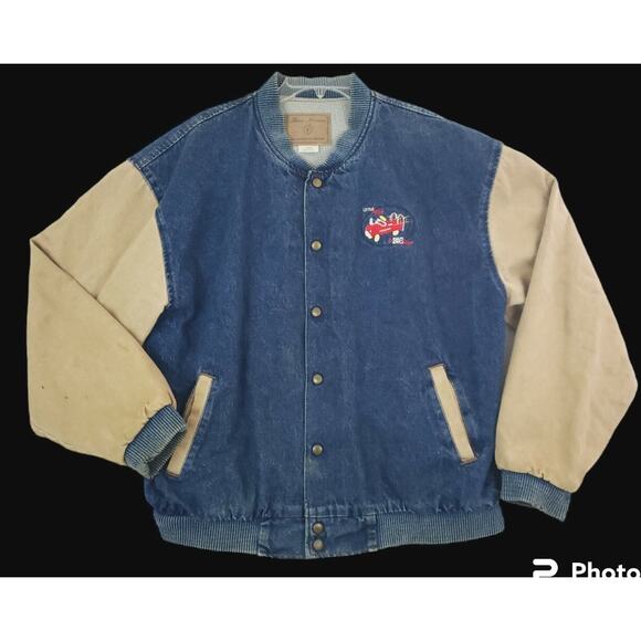 Three Rivers ~Men's L~ Authentic Denim Jacket/Bomber "Little Tots For BIG Boys" - Picture 7 of 16